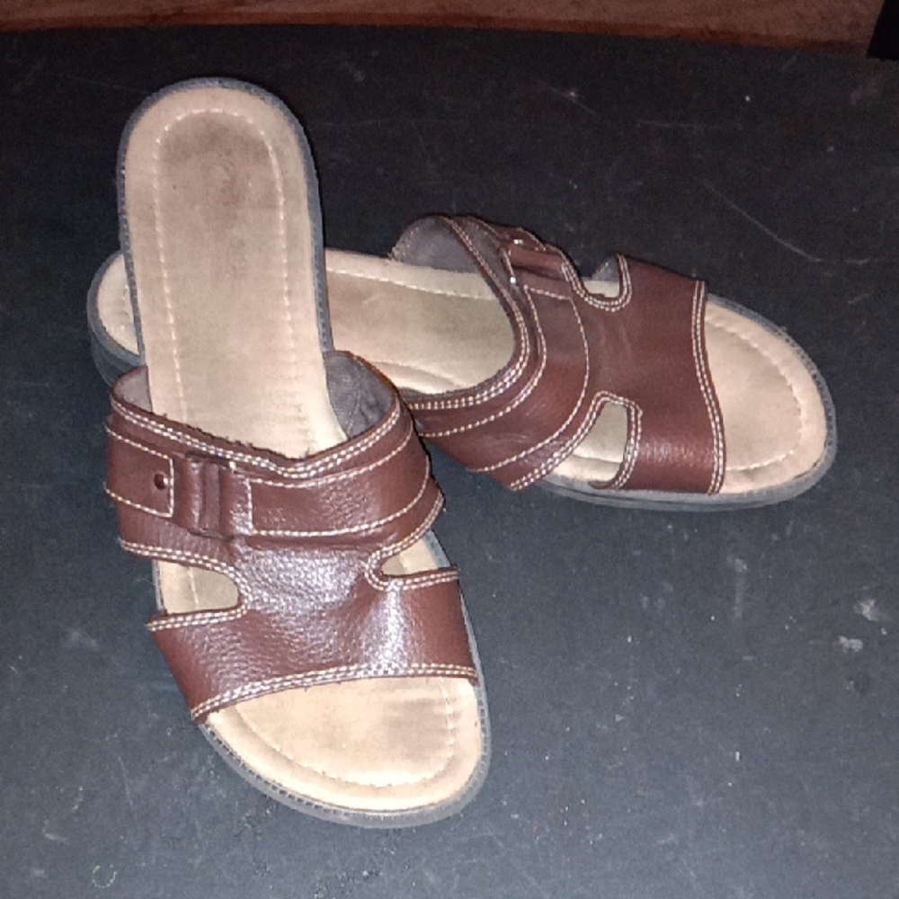 🌻Comfortplus Brown Slide Sandal Sz 11w